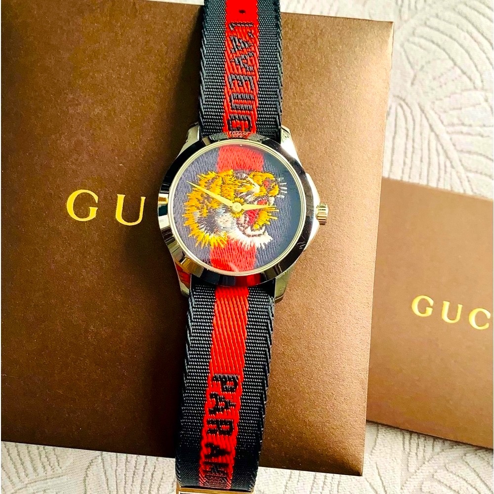Gucci Tiger🐯Watch Le Marche Des Merveilles Nylon Strap 🔥🔥🔥 - Picture 6 of 12